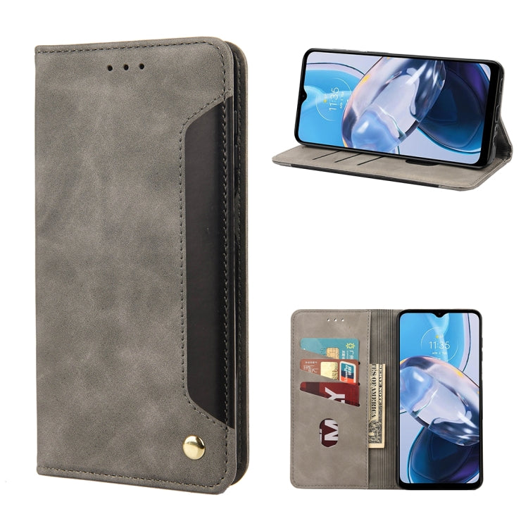 For Motorola Moto E22 / E22i Skin Feel Splicing Leather Phone Case