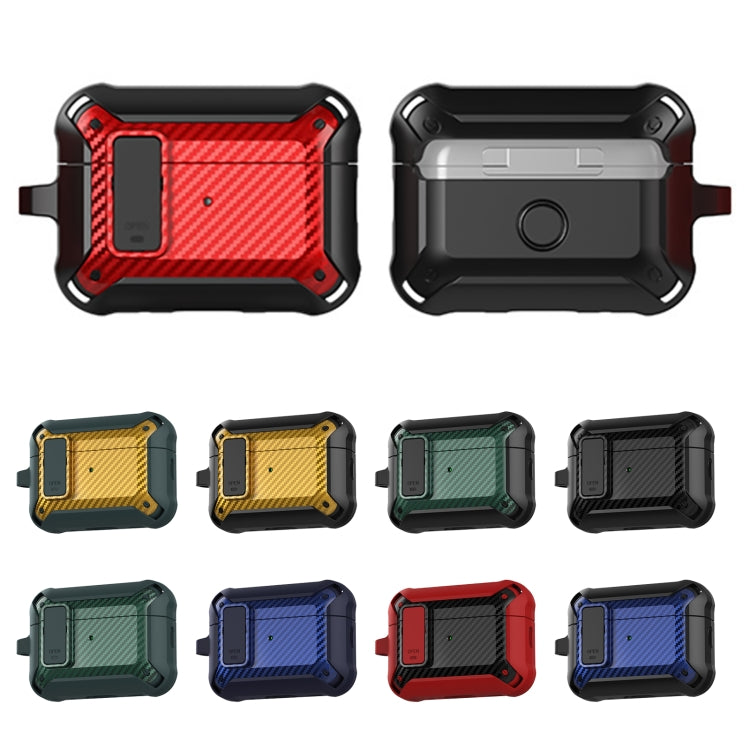For AirPods Pro 2 Bumblebee Carbon Fiber Earphone Protective Case