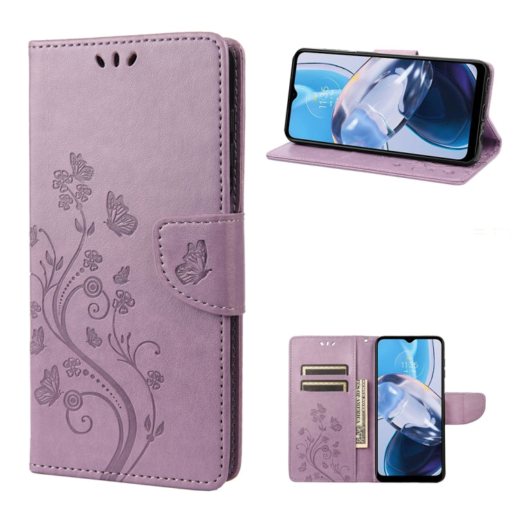 For Motorola Moto E22 / E22i Butterfly Flower Pattern Flip Leather Phone Case