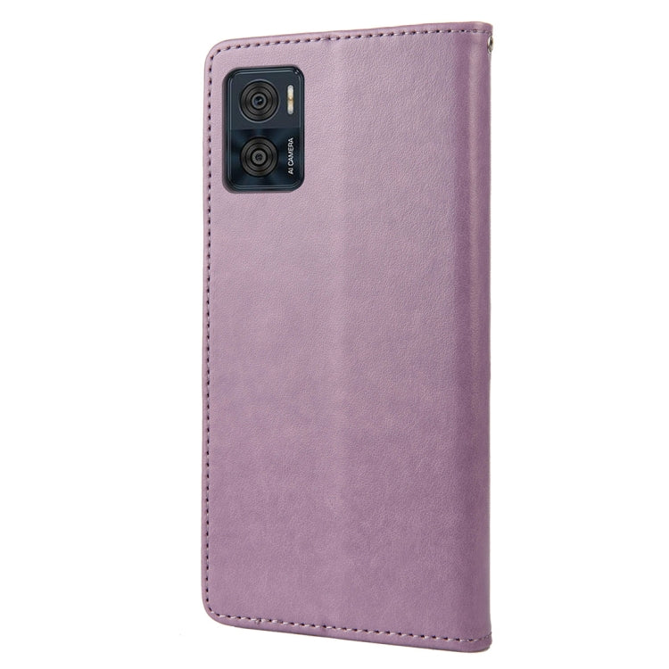 For Motorola Moto E22 / E22i Butterfly Flower Pattern Flip Leather Phone Case