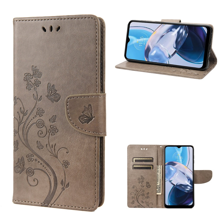 For Motorola Moto E22 / E22i Butterfly Flower Pattern Flip Leather Phone Case