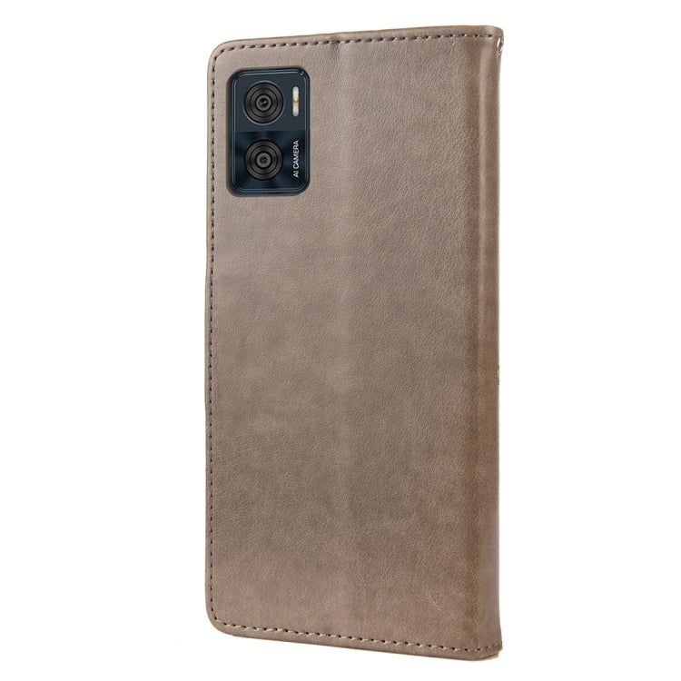 For Motorola Moto E22 / E22i Butterfly Flower Pattern Flip Leather Phone Case