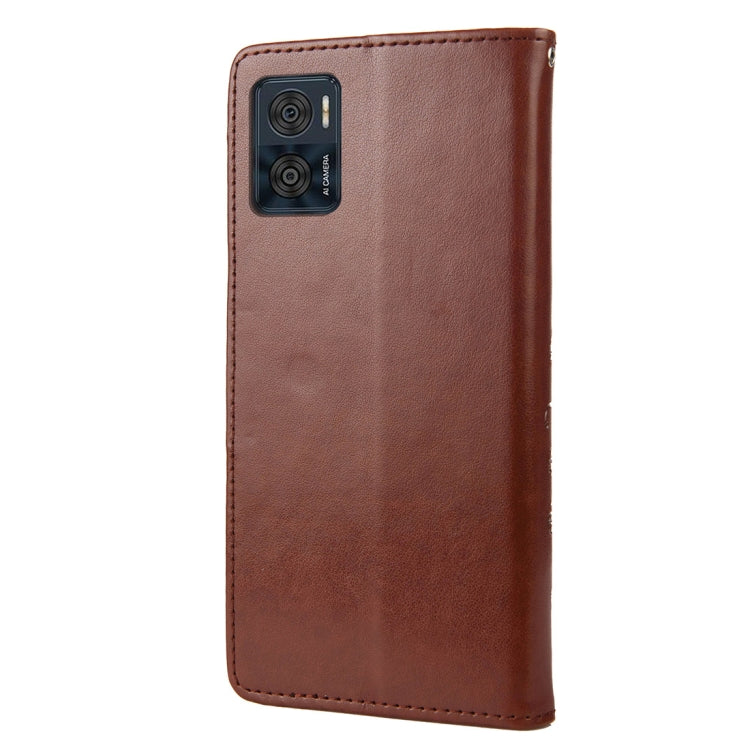 For Motorola Moto E22 / E22i Butterfly Flower Pattern Flip Leather Phone Case