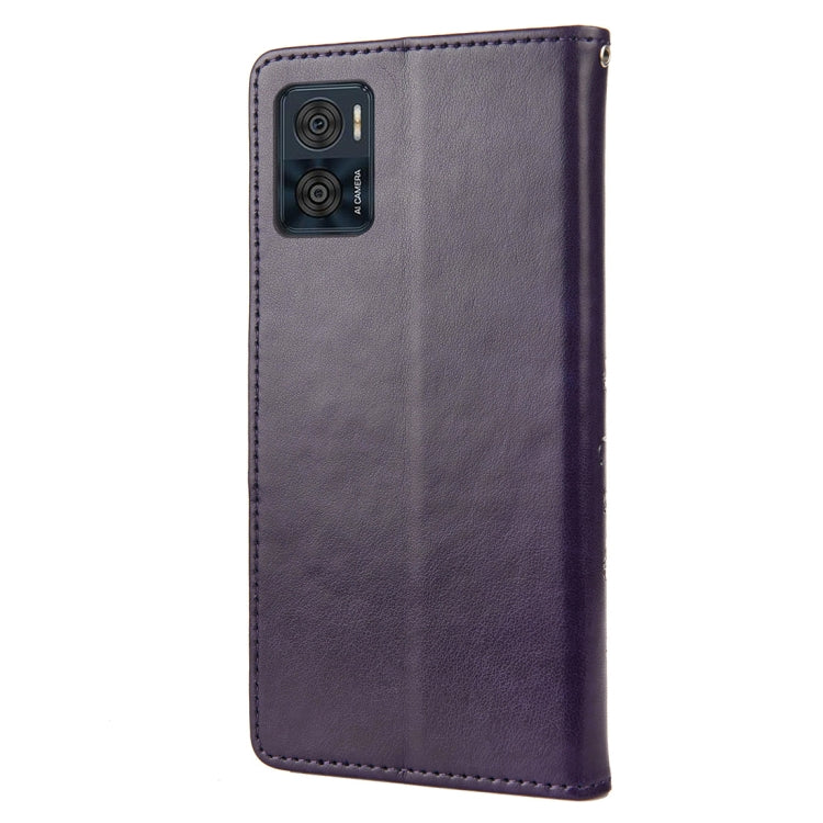 For Motorola Moto E22 / E22i Butterfly Flower Pattern Flip Leather Phone Case
