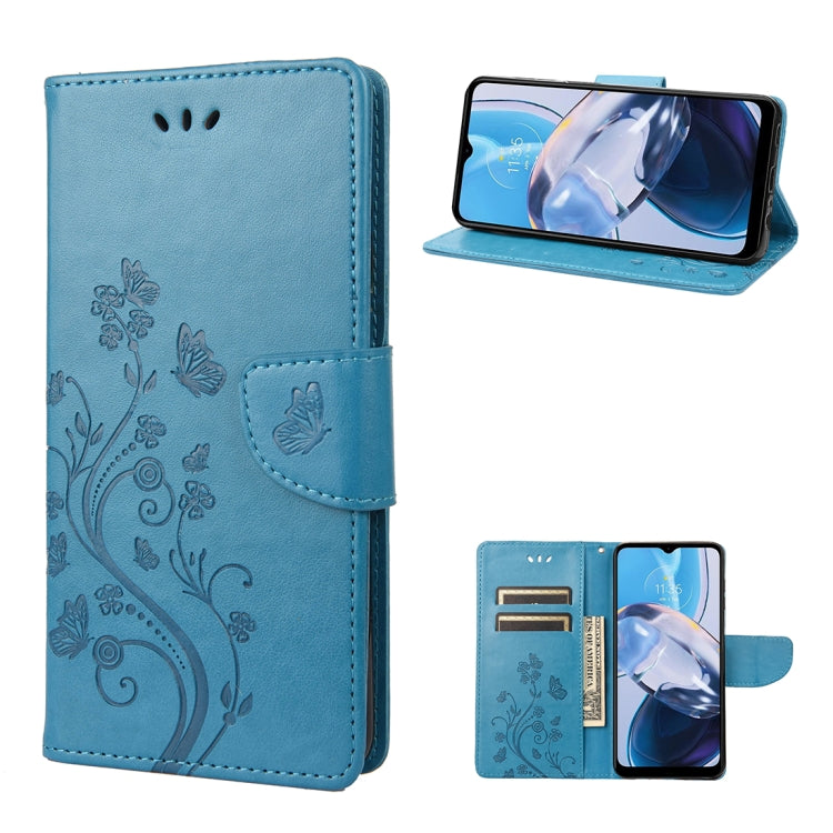 For Motorola Moto E22 / E22i Butterfly Flower Pattern Flip Leather Phone Case