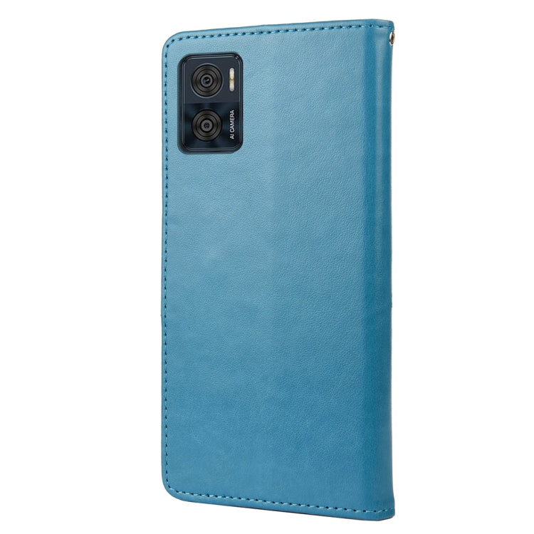 For Motorola Moto E22 / E22i Butterfly Flower Pattern Flip Leather Phone Case
