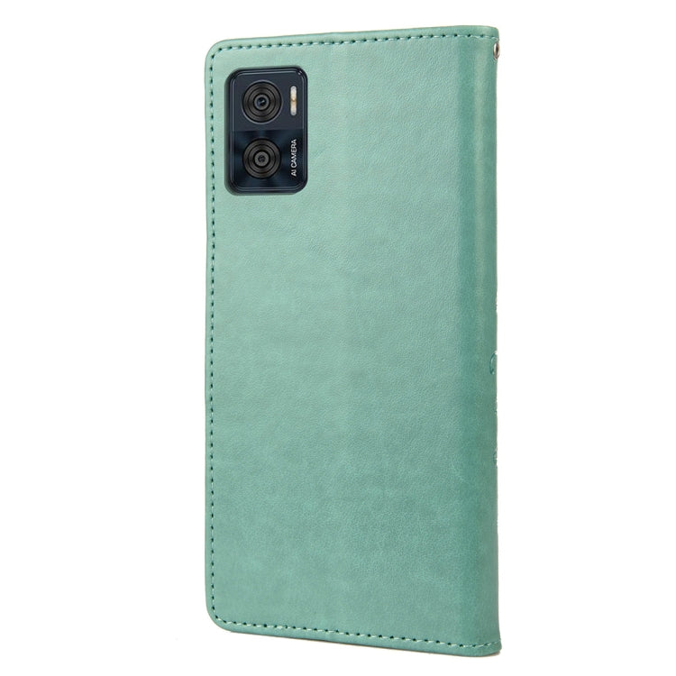 For Motorola Moto E22 / E22i Butterfly Flower Pattern Flip Leather Phone Case