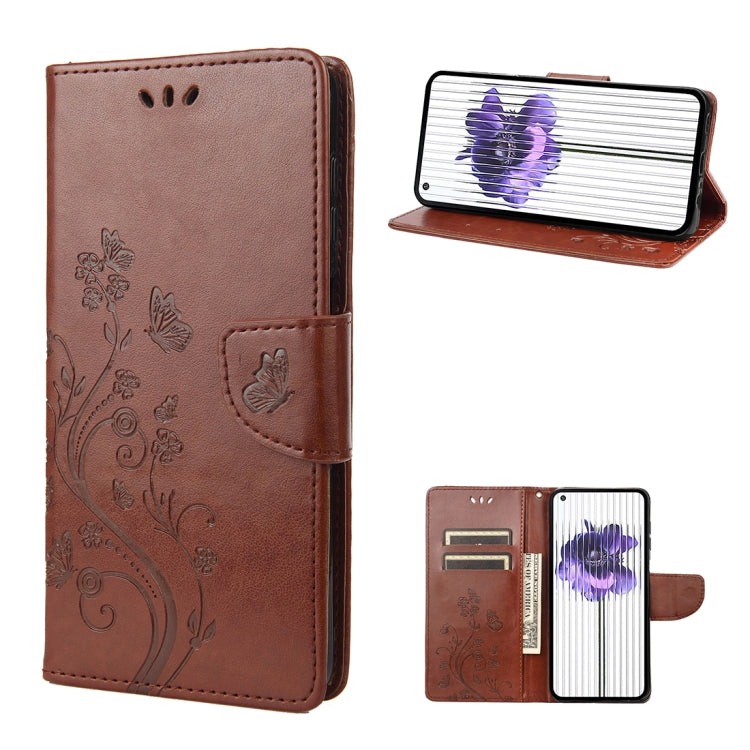 For Nothing Phone 1 Butterfly Flower Pattern Flip Leather Phone Case