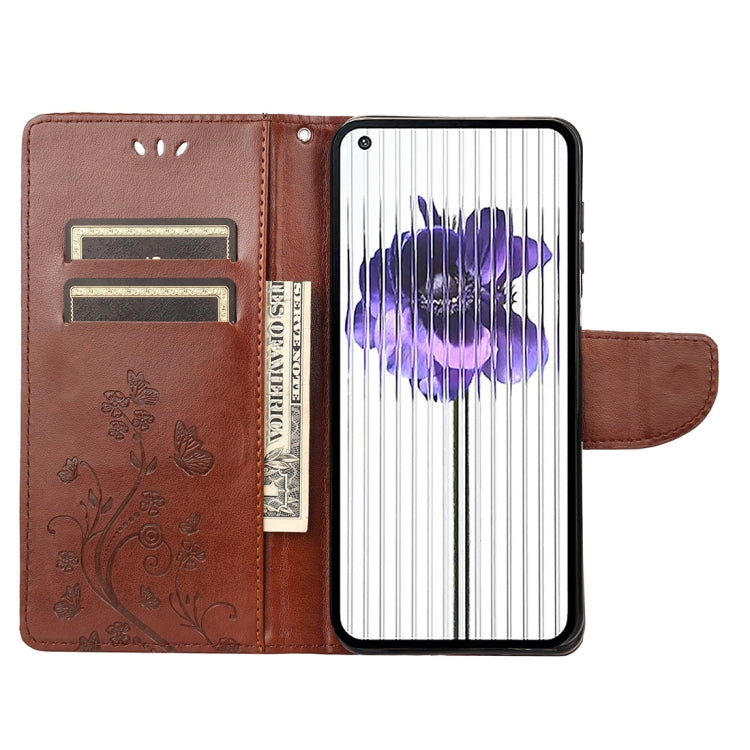For Nothing Phone 1 Butterfly Flower Pattern Flip Leather Phone Case