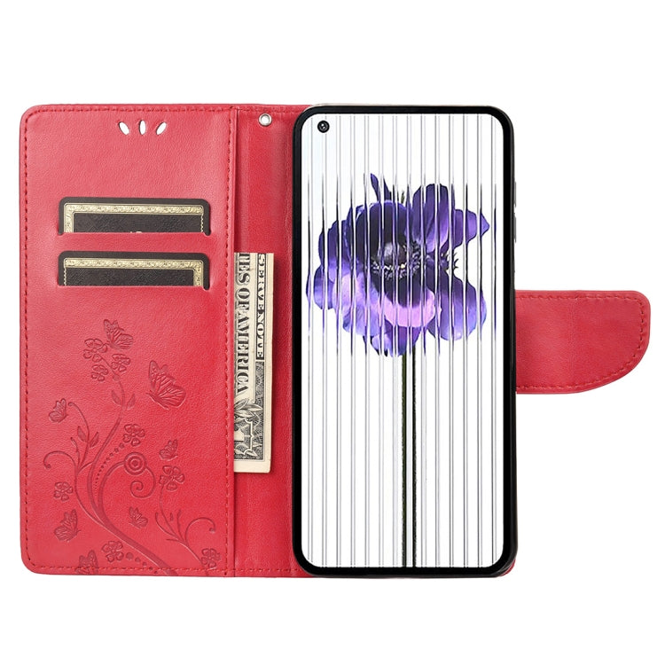 For Nothing Phone 1 Butterfly Flower Pattern Flip Leather Phone Case