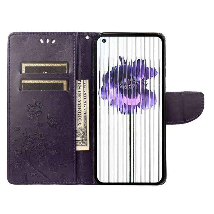 For Nothing Phone 1 Butterfly Flower Pattern Flip Leather Phone Case