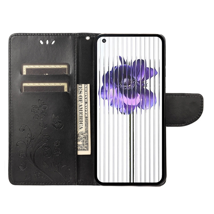 For Nothing Phone 1 Butterfly Flower Pattern Flip Leather Phone Case
