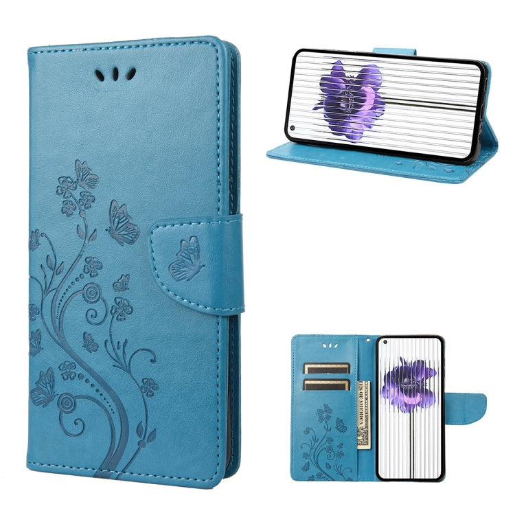 For Nothing Phone 1 Butterfly Flower Pattern Flip Leather Phone Case