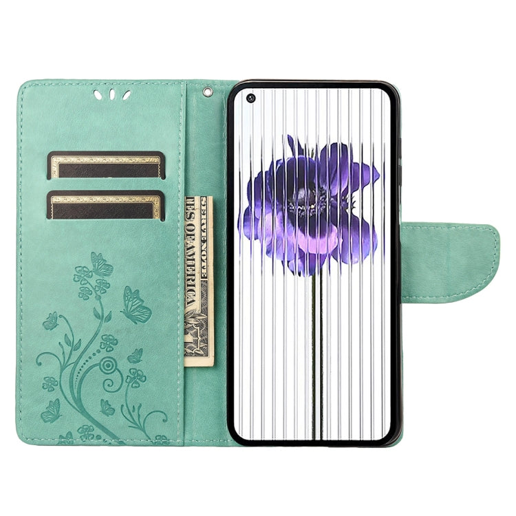 For Nothing Phone 1 Butterfly Flower Pattern Flip Leather Phone Case
