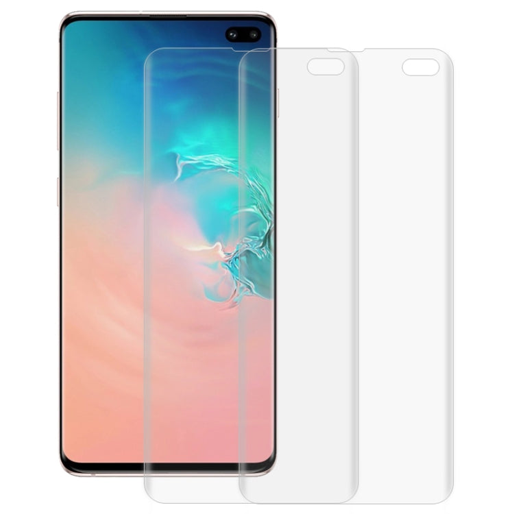 For Galaxy S10+ 2 PCS 3D Curved Full Cover Soft PET Film Screen Protector