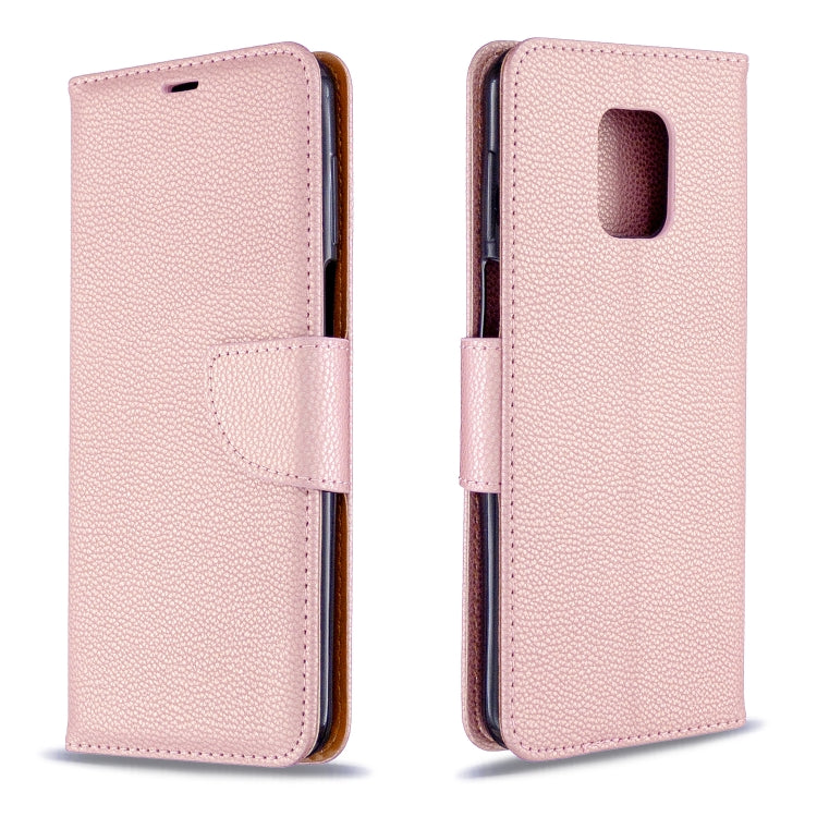 For Xiaomi Redmi Note 9S / Note 9 Pro / Note 9 Pro Max Litchi Texture  Pure Color Horizontal Flip PU Leather Case with Holder & Card Slots & Wallet & Lanyard