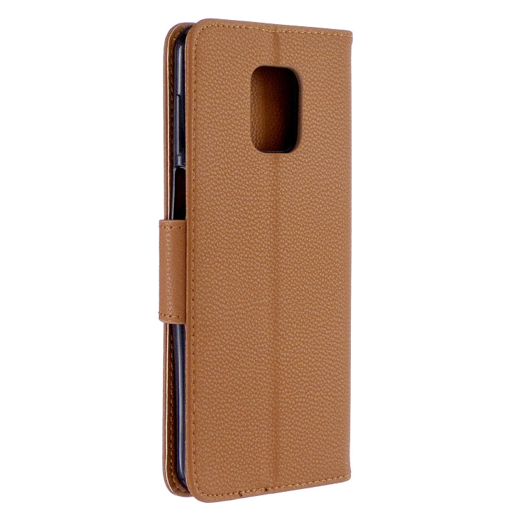For Xiaomi Redmi Note 9S / Note 9 Pro / Note 9 Pro Max Litchi Texture  Pure Color Horizontal Flip PU Leather Case with Holder & Card Slots & Wallet & Lanyard