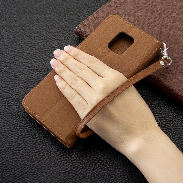 For Xiaomi Redmi Note 9S / Note 9 Pro / Note 9 Pro Max Litchi Texture  Pure Color Horizontal Flip PU Leather Case with Holder & Card Slots & Wallet & Lanyard