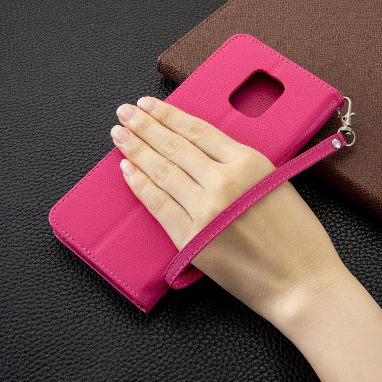 For Xiaomi Redmi Note 9S / Note 9 Pro / Note 9 Pro Max Litchi Texture  Pure Color Horizontal Flip PU Leather Case with Holder & Card Slots & Wallet & Lanyard