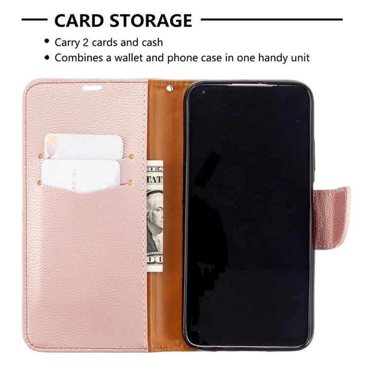 For Huawei P40 Lite Litchi Texture  Pure Color Horizontal Flip PU Leather Case with Holder & Card Slots & Wallet & Lanyard