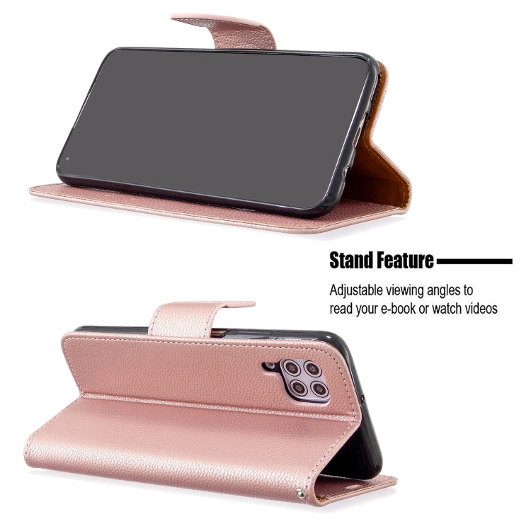 For Huawei P40 Lite Litchi Texture  Pure Color Horizontal Flip PU Leather Case with Holder & Card Slots & Wallet & Lanyard