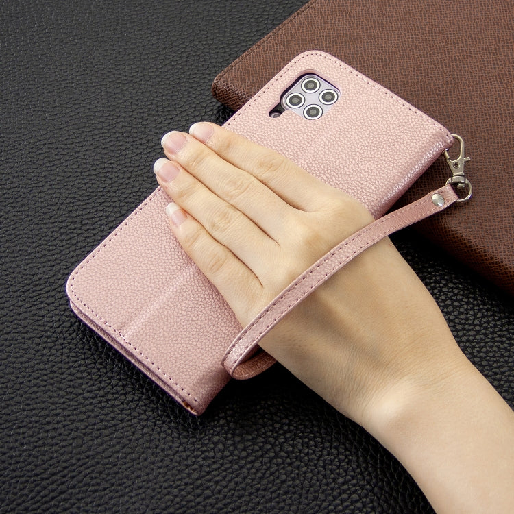 For Huawei P40 Lite Litchi Texture  Pure Color Horizontal Flip PU Leather Case with Holder & Card Slots & Wallet & Lanyard