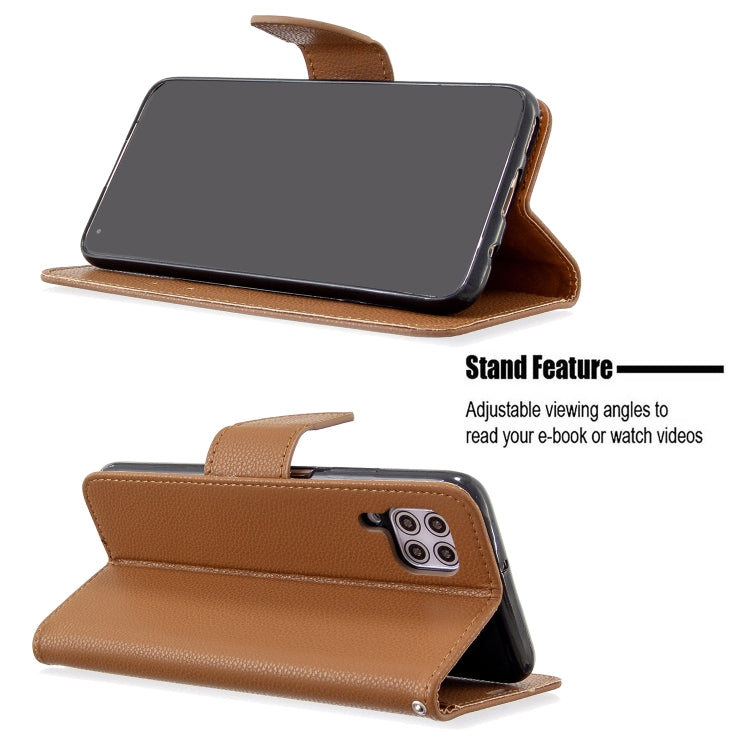 For Huawei P40 Lite Litchi Texture  Pure Color Horizontal Flip PU Leather Case with Holder & Card Slots & Wallet & Lanyard