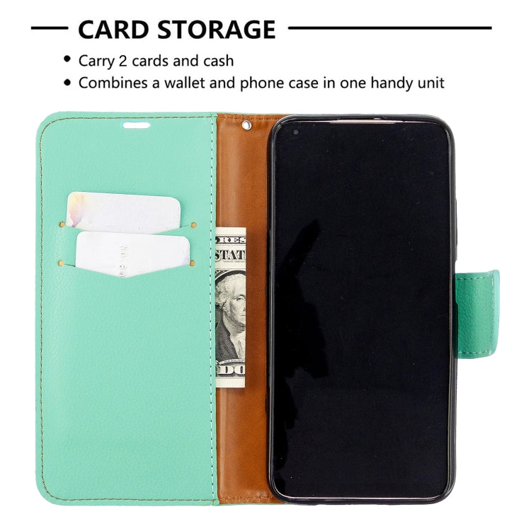 For Huawei P40 Lite Litchi Texture  Pure Color Horizontal Flip PU Leather Case with Holder & Card Slots & Wallet & Lanyard
