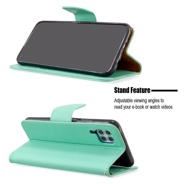 For Huawei P40 Lite Litchi Texture  Pure Color Horizontal Flip PU Leather Case with Holder & Card Slots & Wallet & Lanyard