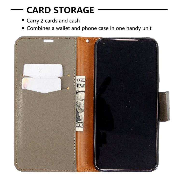 For Huawei P40 Lite Litchi Texture  Pure Color Horizontal Flip PU Leather Case with Holder & Card Slots & Wallet & Lanyard