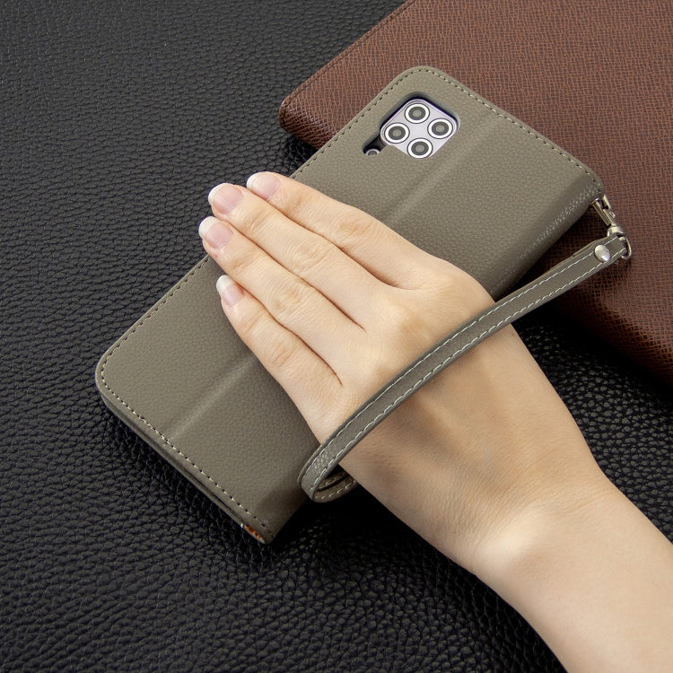For Huawei P40 Lite Litchi Texture  Pure Color Horizontal Flip PU Leather Case with Holder & Card Slots & Wallet & Lanyard