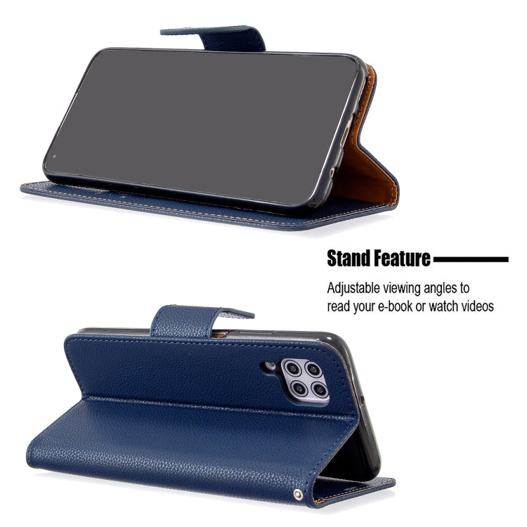 For Huawei P40 Lite Litchi Texture  Pure Color Horizontal Flip PU Leather Case with Holder & Card Slots & Wallet & Lanyard