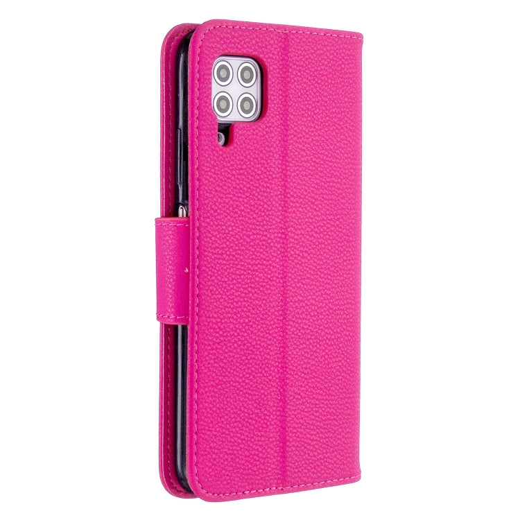 For Huawei P40 Lite Litchi Texture  Pure Color Horizontal Flip PU Leather Case with Holder & Card Slots & Wallet & Lanyard