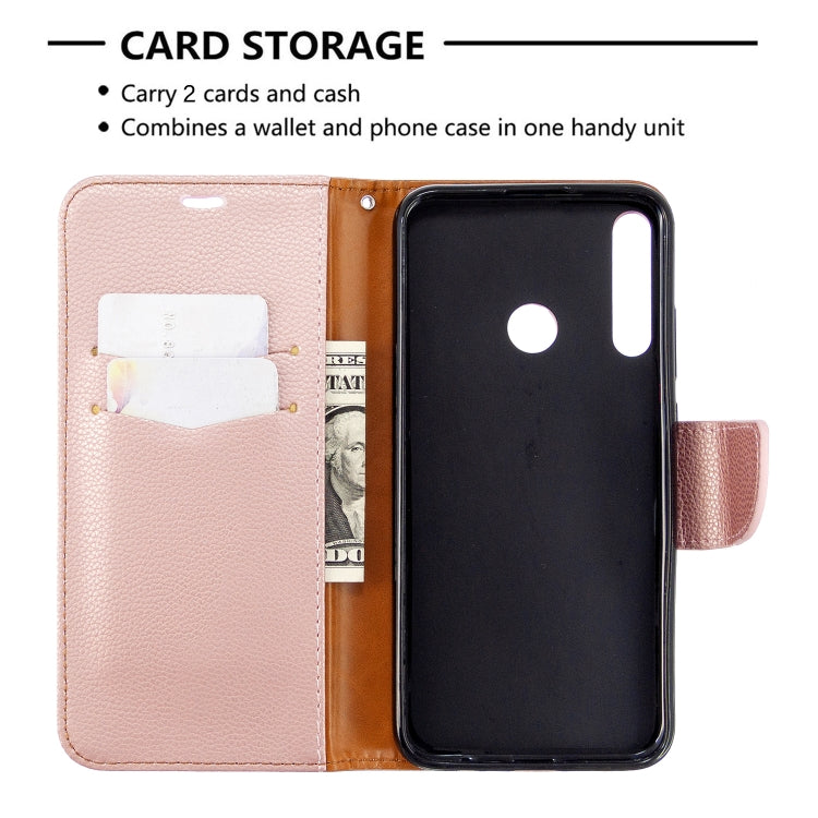 For Huawei P40 Lite E / Y7P Litchi Texture  Pure Color Horizontal Flip PU Leather Case with Holder & Card Slots & Wallet & Lanyard