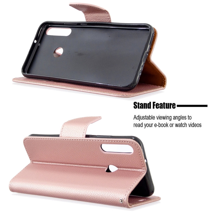 For Huawei P40 Lite E / Y7P Litchi Texture  Pure Color Horizontal Flip PU Leather Case with Holder & Card Slots & Wallet & Lanyard