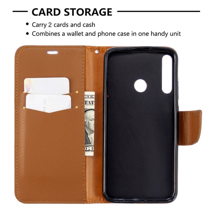 For Huawei P40 Lite E / Y7P Litchi Texture  Pure Color Horizontal Flip PU Leather Case with Holder & Card Slots & Wallet & Lanyard