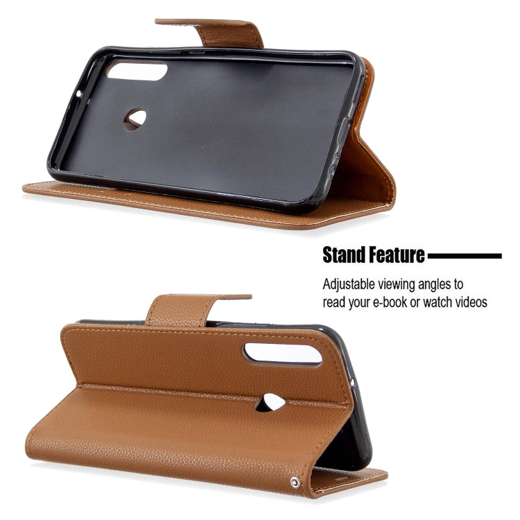 For Huawei P40 Lite E / Y7P Litchi Texture  Pure Color Horizontal Flip PU Leather Case with Holder & Card Slots & Wallet & Lanyard