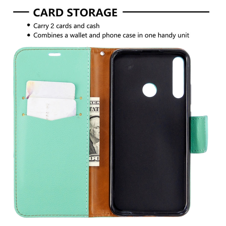 For Huawei P40 Lite E / Y7P Litchi Texture  Pure Color Horizontal Flip PU Leather Case with Holder & Card Slots & Wallet & Lanyard
