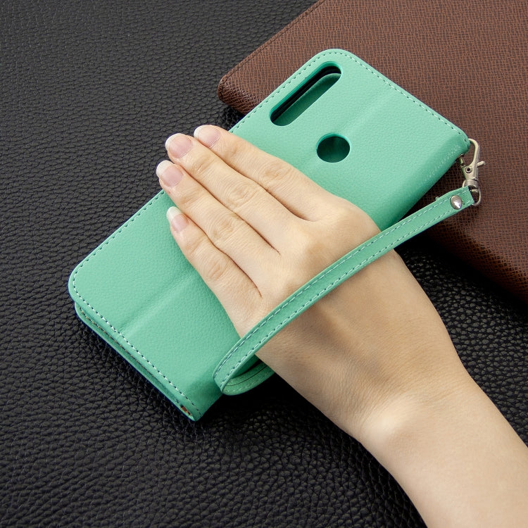 For Huawei P40 Lite E / Y7P Litchi Texture  Pure Color Horizontal Flip PU Leather Case with Holder & Card Slots & Wallet & Lanyard