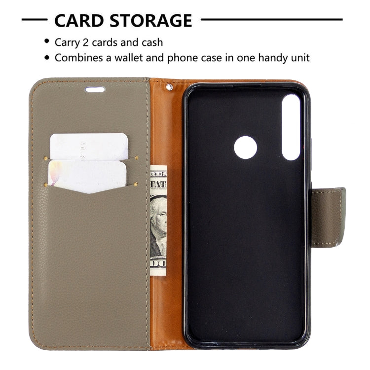 For Huawei P40 Lite E / Y7P Litchi Texture  Pure Color Horizontal Flip PU Leather Case with Holder & Card Slots & Wallet & Lanyard
