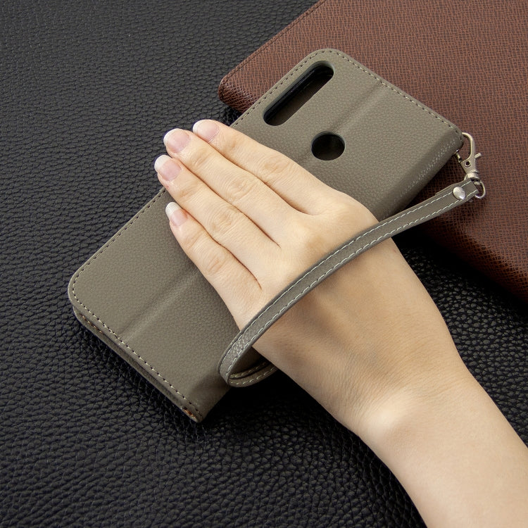For Huawei P40 Lite E / Y7P Litchi Texture  Pure Color Horizontal Flip PU Leather Case with Holder & Card Slots & Wallet & Lanyard