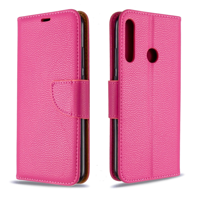 For Huawei P40 Lite E / Y7P Litchi Texture  Pure Color Horizontal Flip PU Leather Case with Holder & Card Slots & Wallet & Lanyard