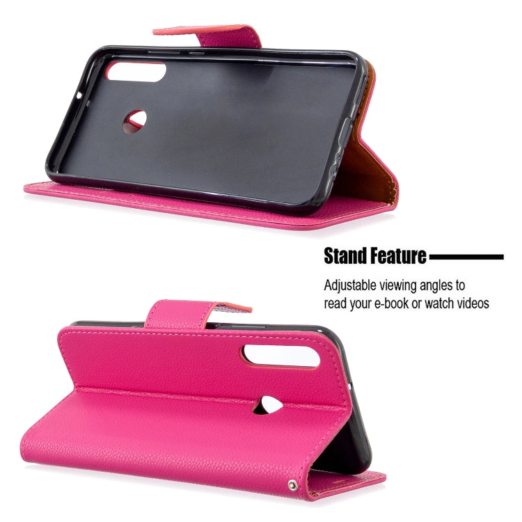 For Huawei P40 Lite E / Y7P Litchi Texture  Pure Color Horizontal Flip PU Leather Case with Holder & Card Slots & Wallet & Lanyard
