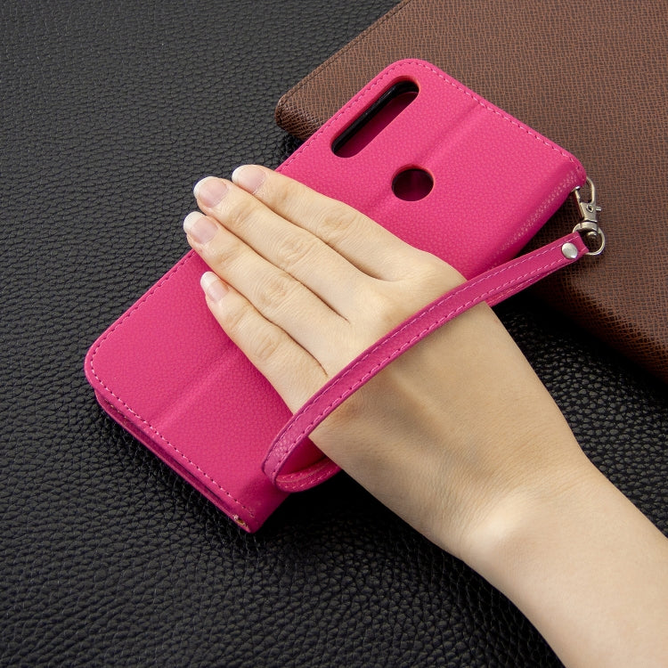 For Huawei P40 Lite E / Y7P Litchi Texture  Pure Color Horizontal Flip PU Leather Case with Holder & Card Slots & Wallet & Lanyard