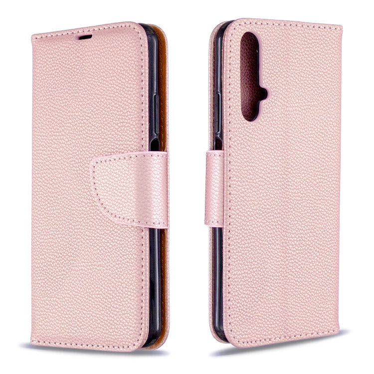 For Huawei Honor 20S Litchi Texture  Pure Color Horizontal Flip PU Leather Case with Holder & Card Slots & Wallet & Lanyard