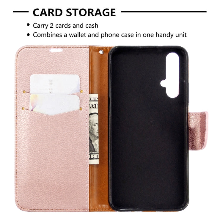 For Huawei Honor 20S Litchi Texture  Pure Color Horizontal Flip PU Leather Case with Holder & Card Slots & Wallet & Lanyard