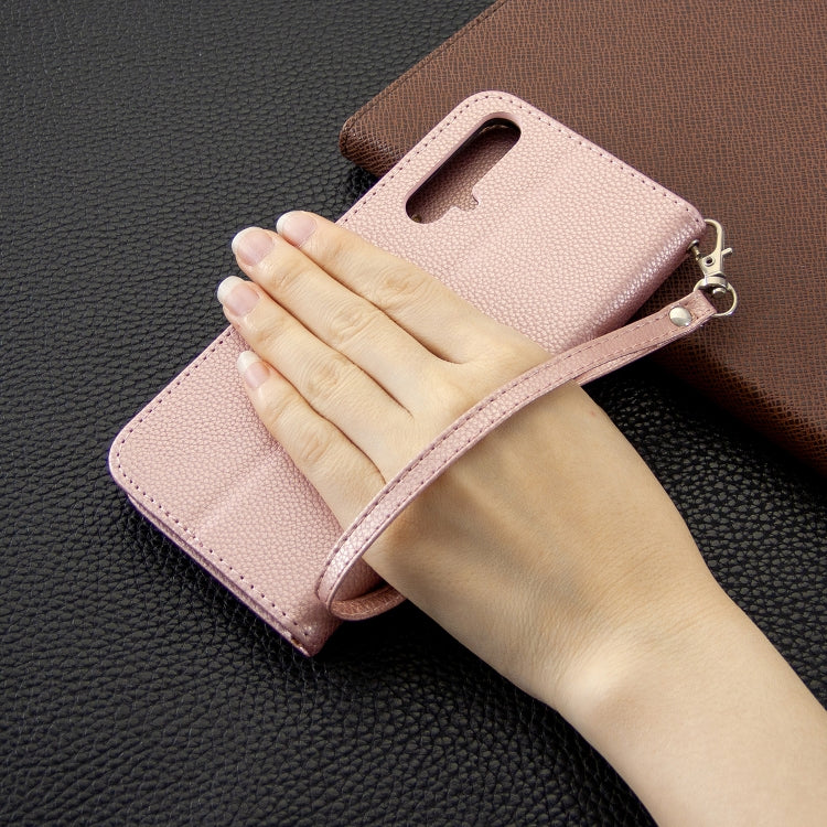 For Huawei Honor 20S Litchi Texture  Pure Color Horizontal Flip PU Leather Case with Holder & Card Slots & Wallet & Lanyard