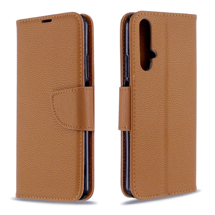 For Huawei Honor 20S Litchi Texture  Pure Color Horizontal Flip PU Leather Case with Holder & Card Slots & Wallet & Lanyard