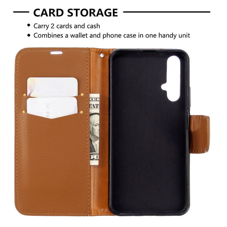 For Huawei Honor 20S Litchi Texture  Pure Color Horizontal Flip PU Leather Case with Holder & Card Slots & Wallet & Lanyard