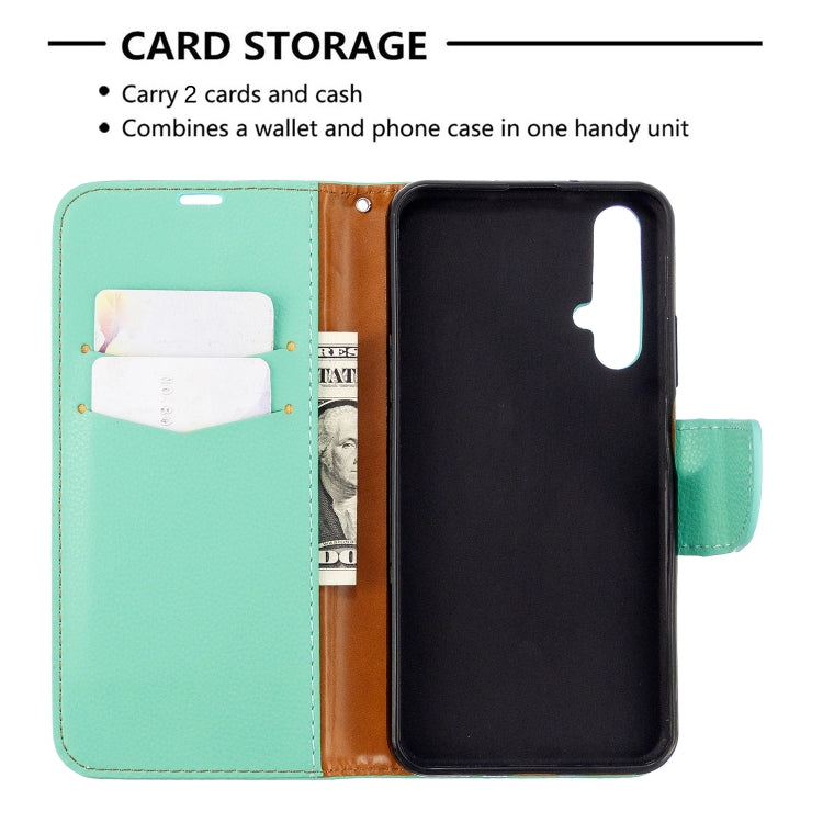 For Huawei Honor 20S Litchi Texture  Pure Color Horizontal Flip PU Leather Case with Holder & Card Slots & Wallet & Lanyard